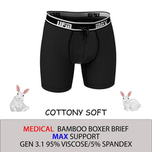 Load image into Gallery viewer, MAX Support 6 Inch Boxer Briefs Bamboo Gen 3.1 Black
