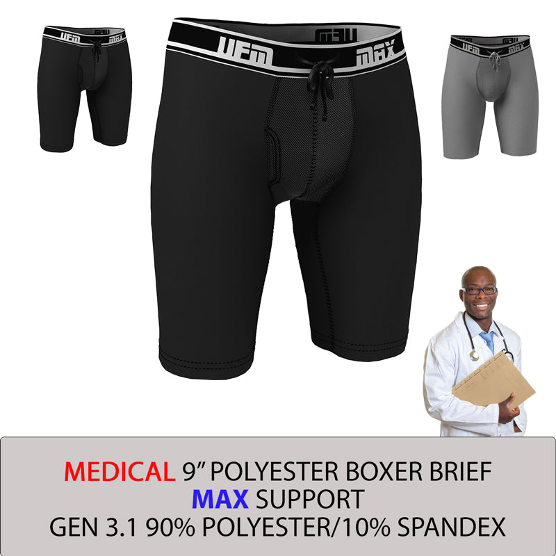UFM 6 inch Polyester Spandex Boxer Briefs Patented Pouch Underwear